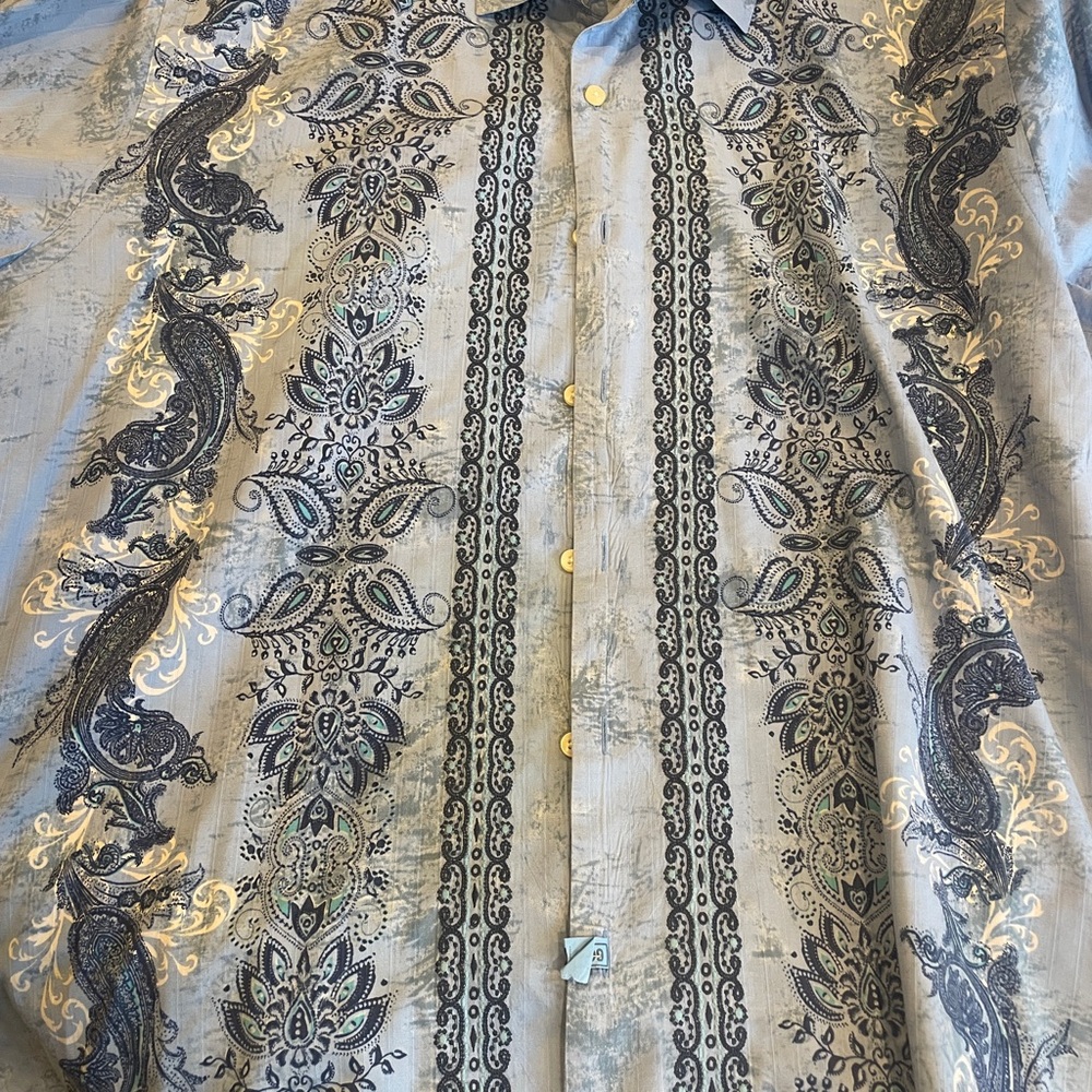 Men's Paisley Patterned Shirt - Gray